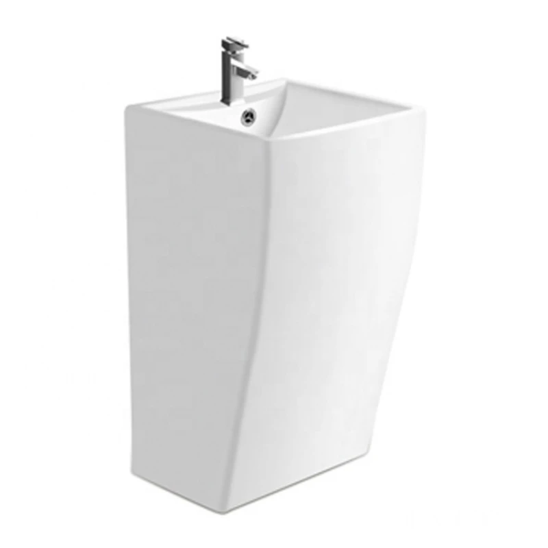 Lavabo de una pieza de cerámica para baño, barato, de alta calidad, venta completa