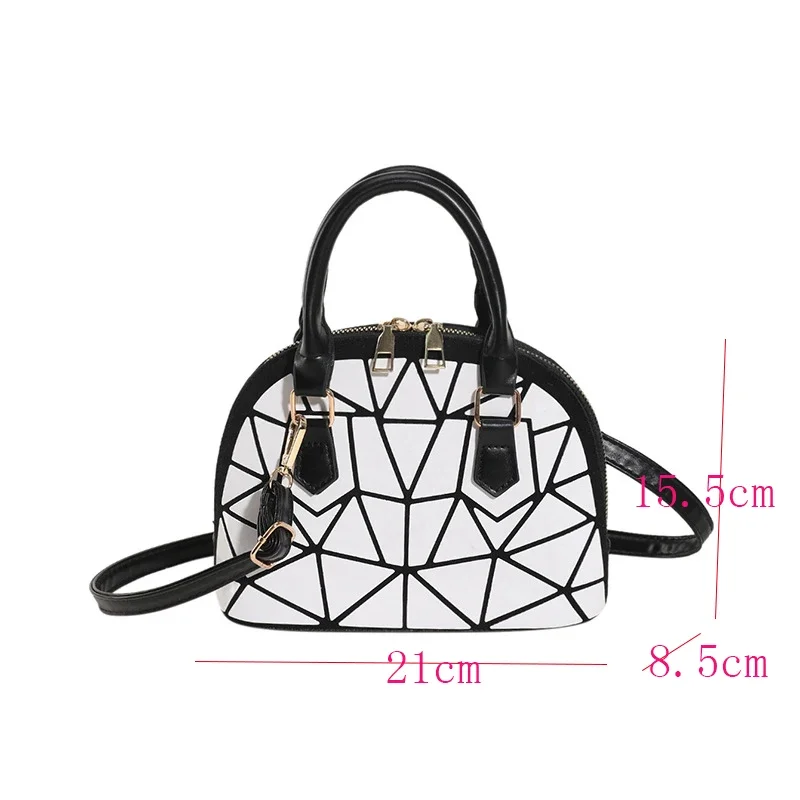 2023 New Women\'s Geometric Pattern Simple Crossbody Bag Luxury Designer Women\'s Fashion One Shoulder Shell Bag