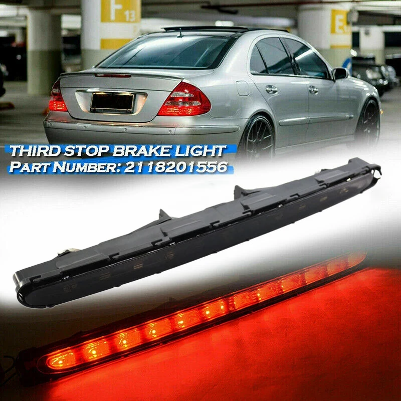 NEW-12 LED Rear Bumper Third 3Rd Brake Stop Light Smoked Lamp For Mercedes-Benz W211 E-Class 2003-2006 A2118201556