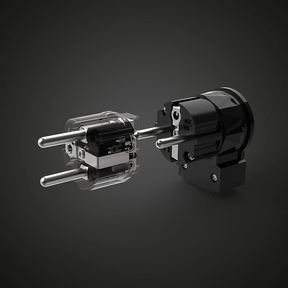 قابس طاقة أنجوكو يميني من فيبورغ ، نحاسي نقي ، مطلي بالروديوم ، 90 درجة ، موصل طاقة 90 درجة ، LE505R LM505R LF505R