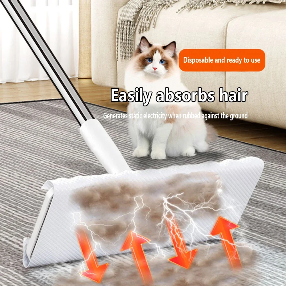 Flat Mops with Disposable Mop Pads 360° Rotation Dry & Wet Electrostatic Dust Remover for Hardwood Laminate Tile Floor Cleaning