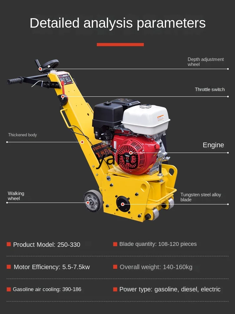 cx Concrete Ground Milling Machine Hand Push Electric Small Cement Floor Roller Raising Machine Deice Machine 4