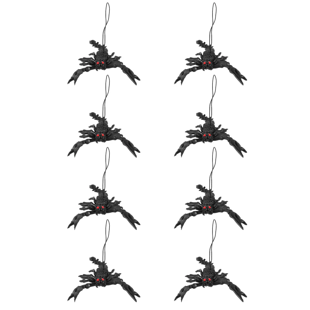 8 Pcs Scorpion Festival Cosplay Props Artificial Halloween Simulation Decorations Black Trick Toy Plaything