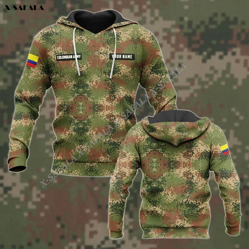 

Colombian Camo Army Veteran Flag Coat Of Arms 3D Print Hoodie Men Pullover Outwear Jersey Jumper Hooded Sporty