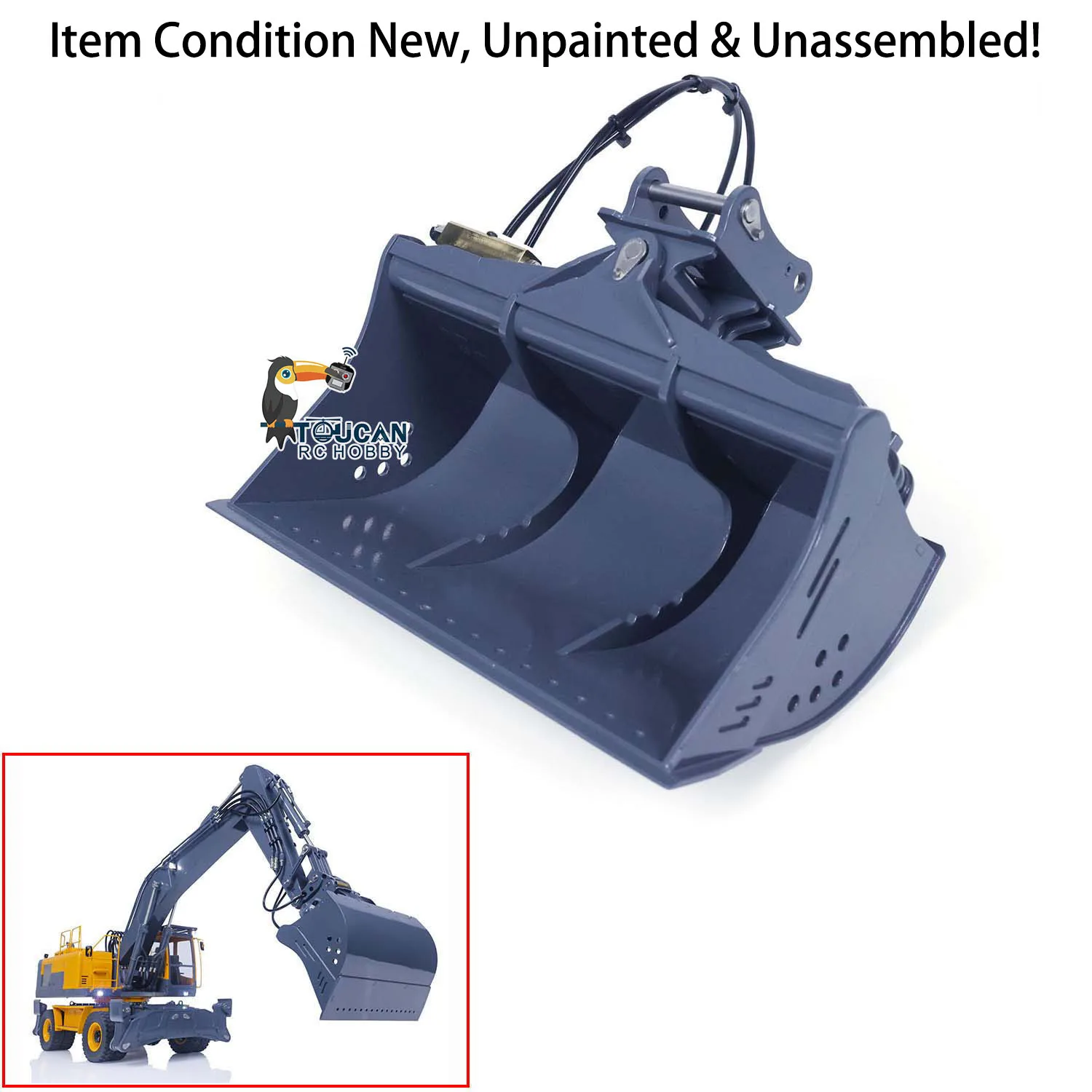 

1/14 RC Metal Hydraulic Tiltable Bucket Spare Parts For Toys Lesu Ac360 Excavator Radio Control Digger Model Th17163