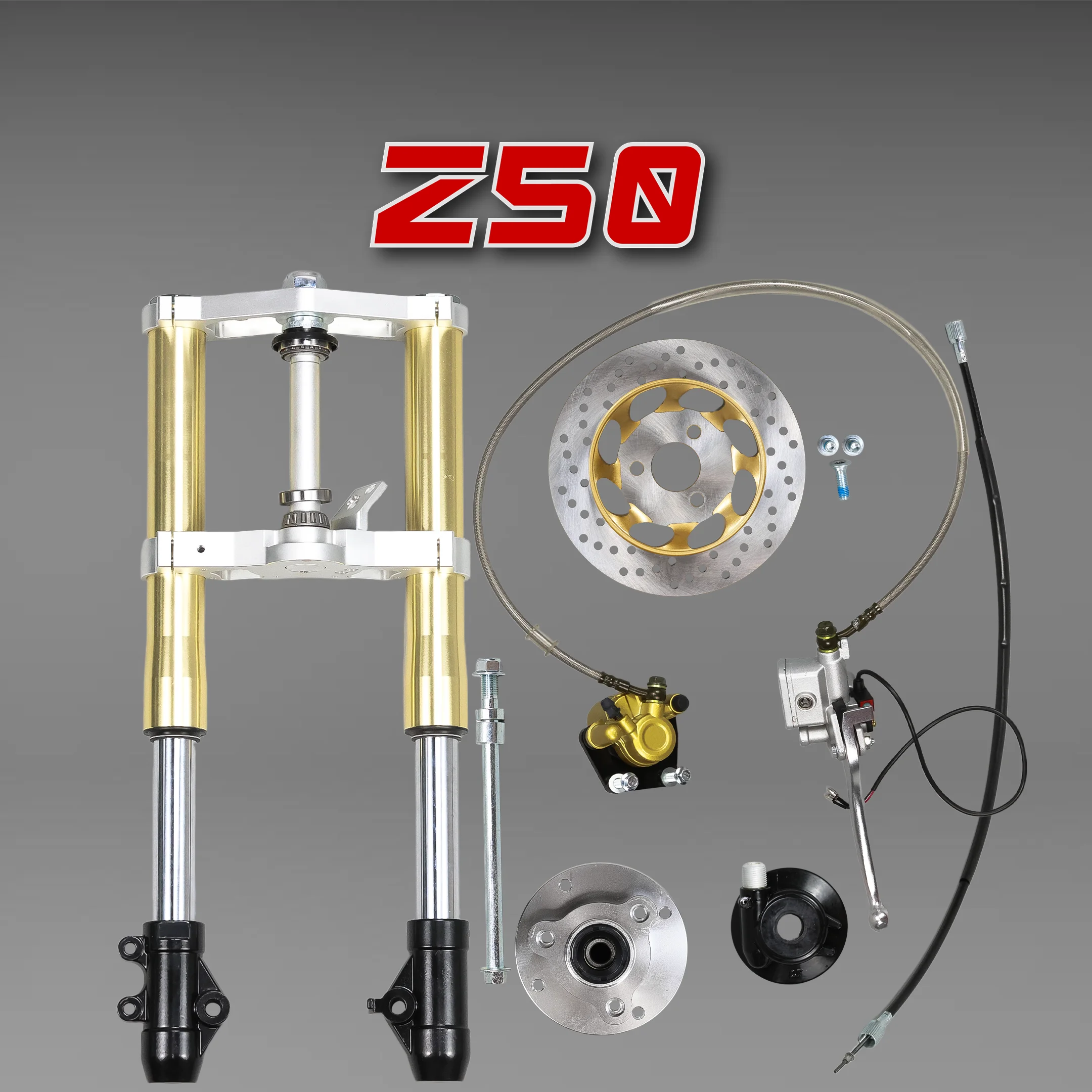 Z50 Front Fork Set 540mm Length Z50 Front Shock Absorber 45mm Set with Disc Brake for Monkey Z50