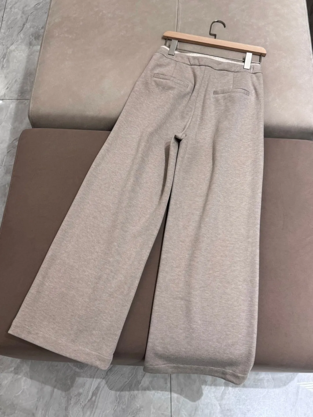 Autumn Winter Women\'s Pants Drawstring Elastic High Waist Trousers Female Wide Leg Straight Trousers