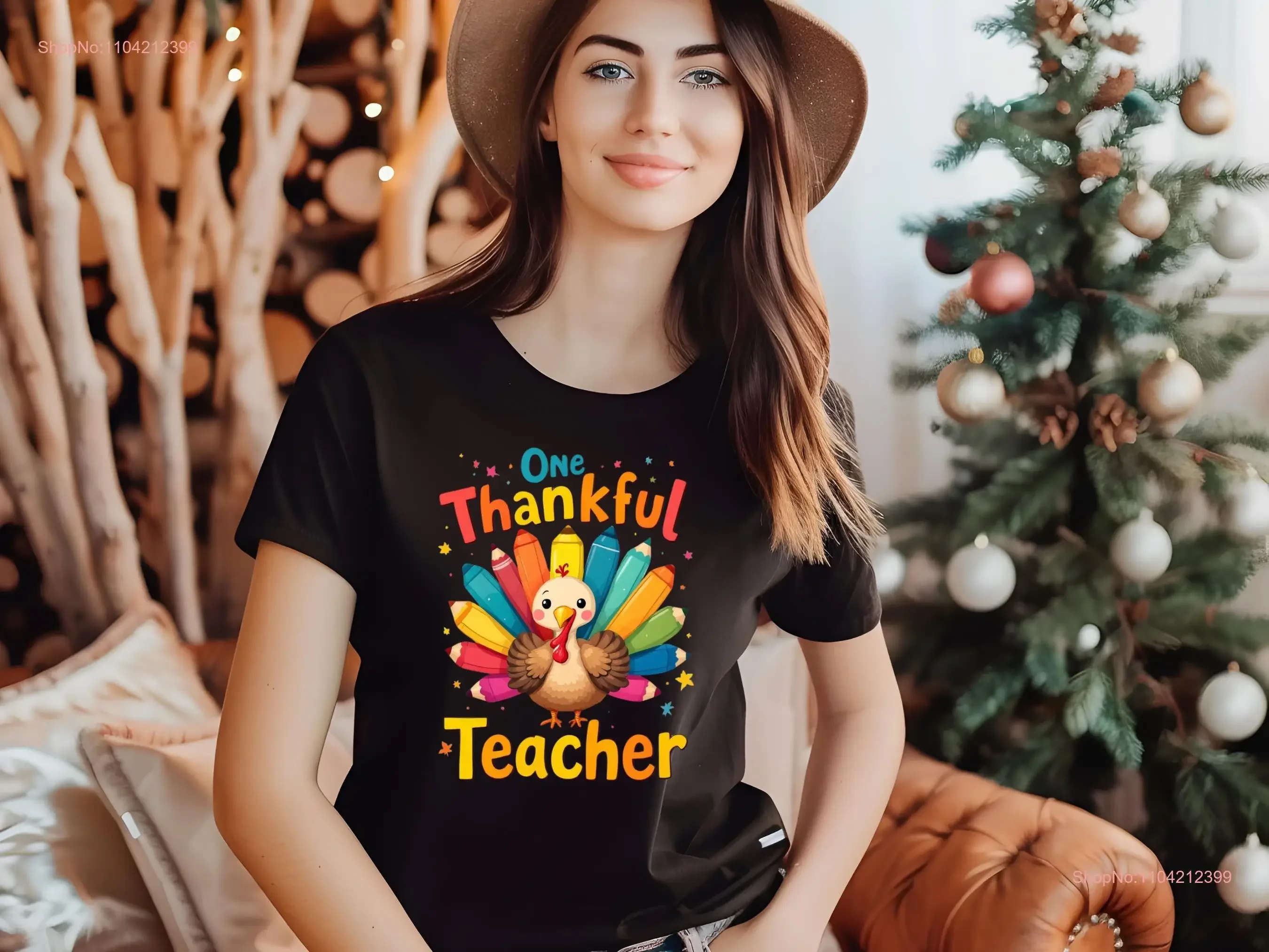 

Футболка учителя на День Благодарения One Thankful SweaT Fall Vibes Уютный ужин винтажный стираный графический слегка уличная одежда унисекс