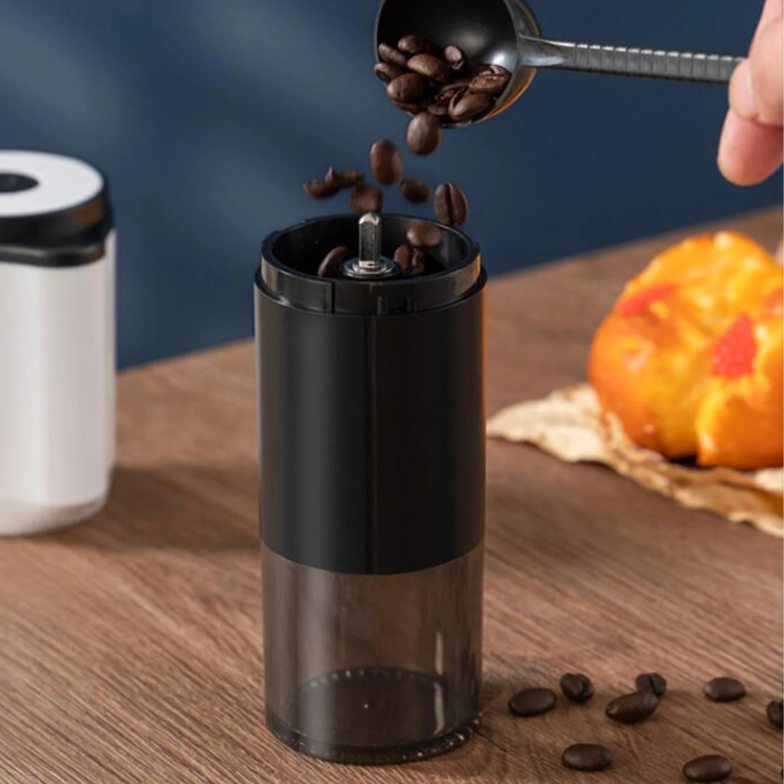 Portable Coffee Bean Grinder Removable Adjustable Coarseness USB Spice Grinder for Coffee Lover Gift Home Kitchen Outdoor Office