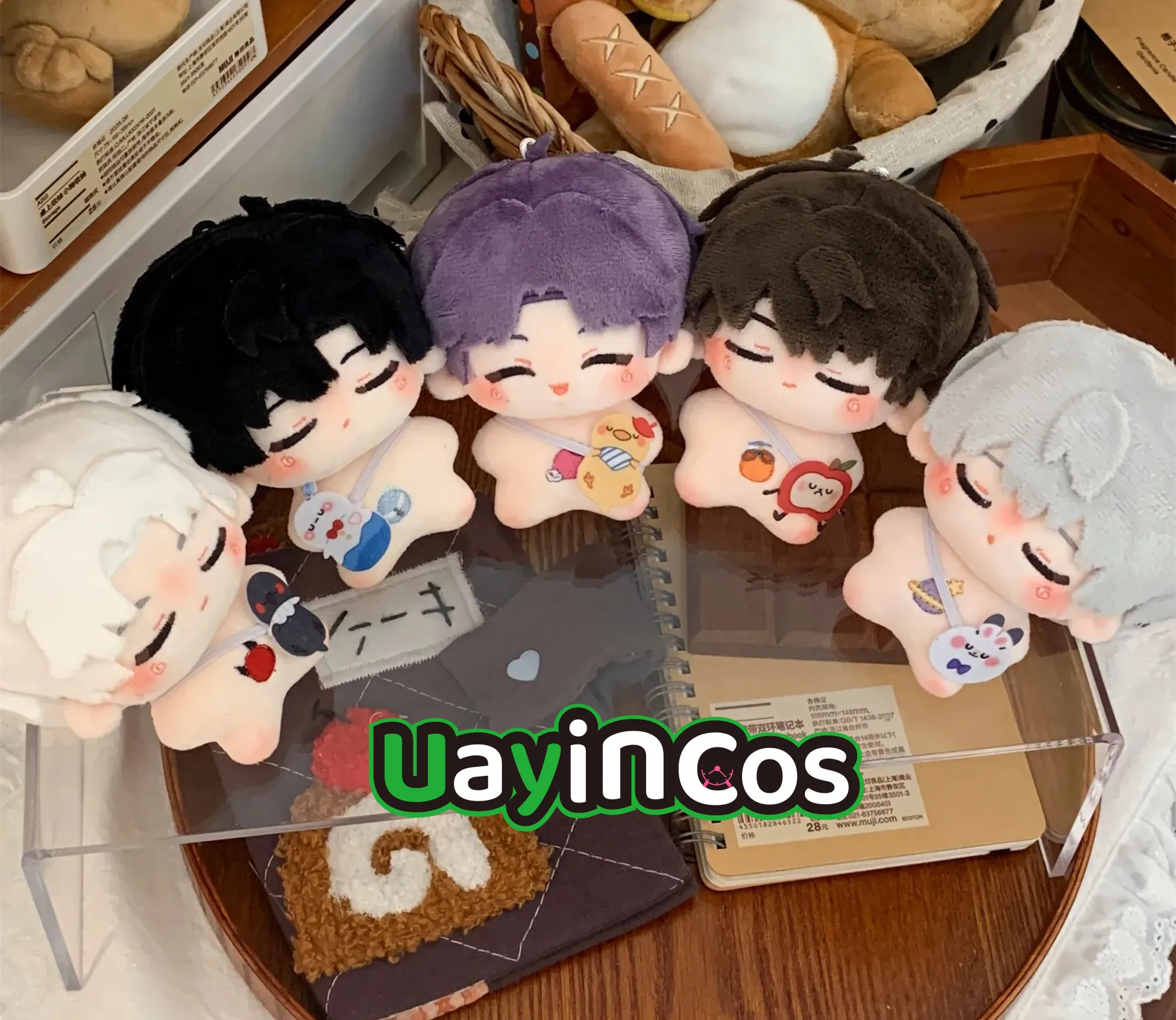 

Love and Deepspace Sylus Rafayel Zayne Caleb, мягкая кукла 10 см, плюшевая одежда, маска для глаз, кошелек, аниме, игра, брелок, сумка, игрушка для детей