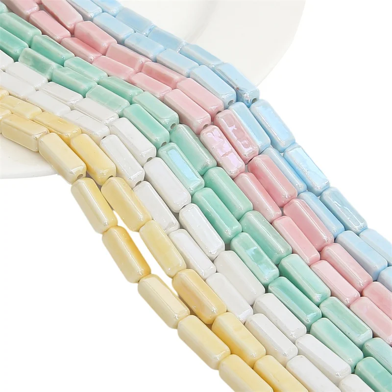 5pcs Cerami Beads Gifts girls Loose Beads beading Porcelain Rectangular Cubic Beads for Earring Bracelet DIY Jewelry Making