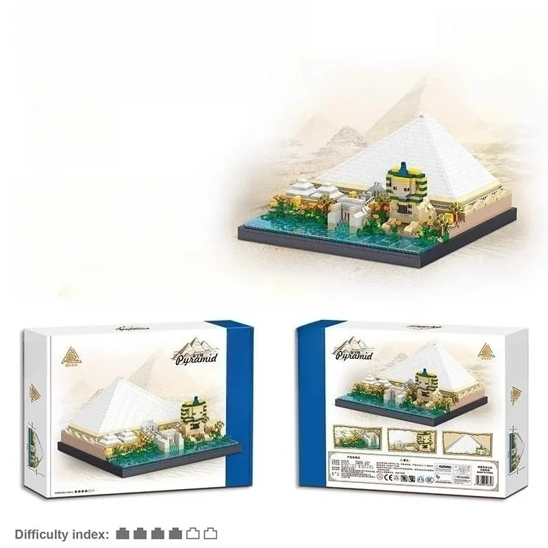 مكعبات بناء الهرم للأطفال، مجموعة تعليمية محاكاة بناء المدينة، مجموعة زينة سطح المكتب، هدية لعبة #6