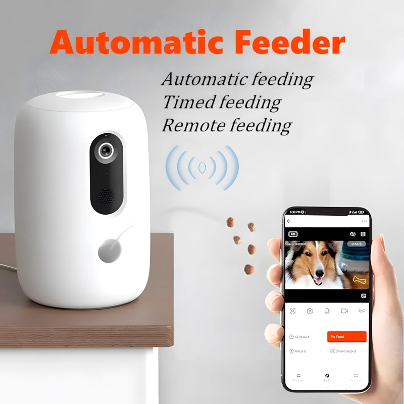 Automatic Feeder Smart Snack High-tech Dispenser & HD Camera WiFi  Control Feeder 7L Capacity 1080p 2 Way Audio & Night Vision