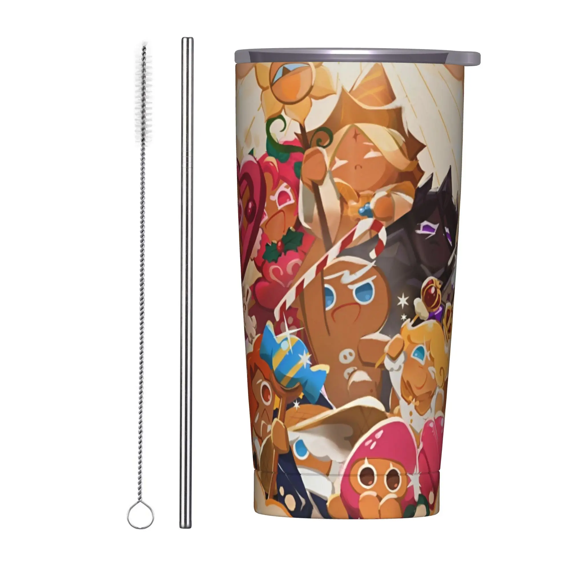 Cookie Run Kingdom Insulated Tumbler with Lid  Stainless Steel Coffee Mugs Office Home Car Bottle Cup, 20oz