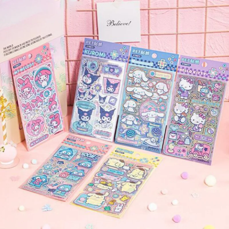

12 упаковок/лот Sanrio Kuromi Melody Hangyodon наклейки милый скрапбукинг DIY дневник декоративная уплотнительная наклейка альбом наклейка этикетка