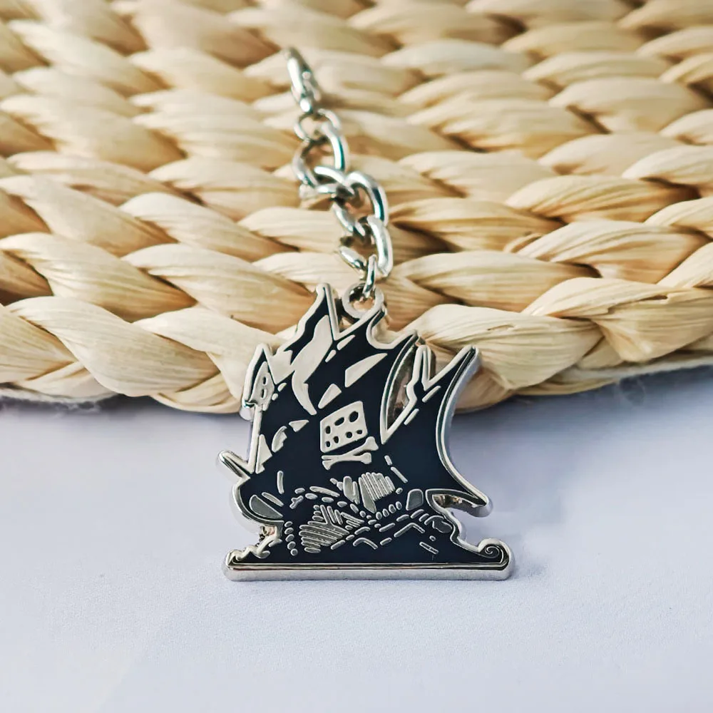 The Pirate Bay Sea Monster Octopus Metal Keychains Pirate Ship Enamel Keyring Sailing Boat Gothic Fan Collection Pendant Gift