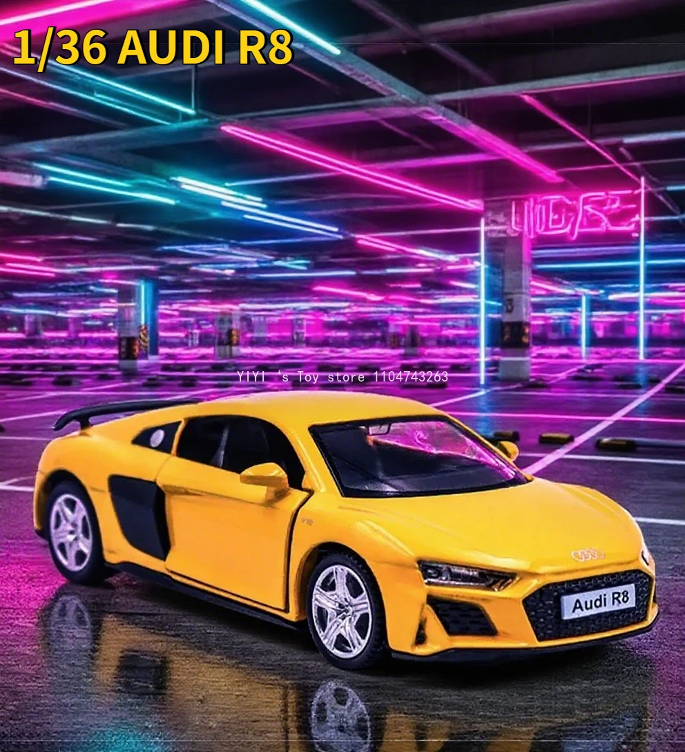 

1:36 Simulation Audi R8 Metal Alloy Toy Car Diecasts & Toy Vehicles Decoration Model Miniature Scale Collect Toys for Children