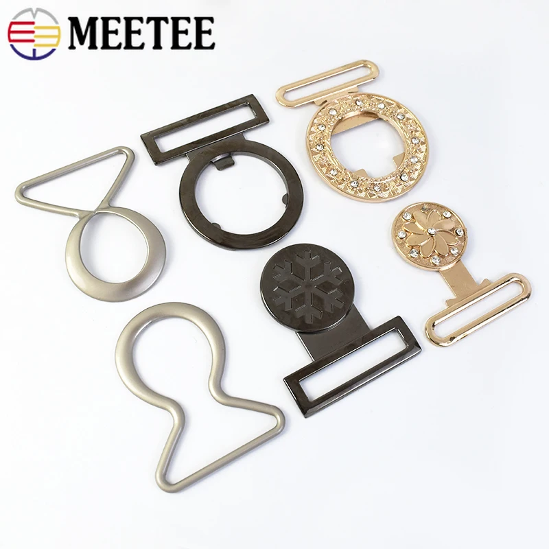 2Pcs Meetee 40mm Metal Buckles Women Coat Belt Buckle Down Jacket Snap Hook Waistband Clothes Decorative Belts Button Hardware