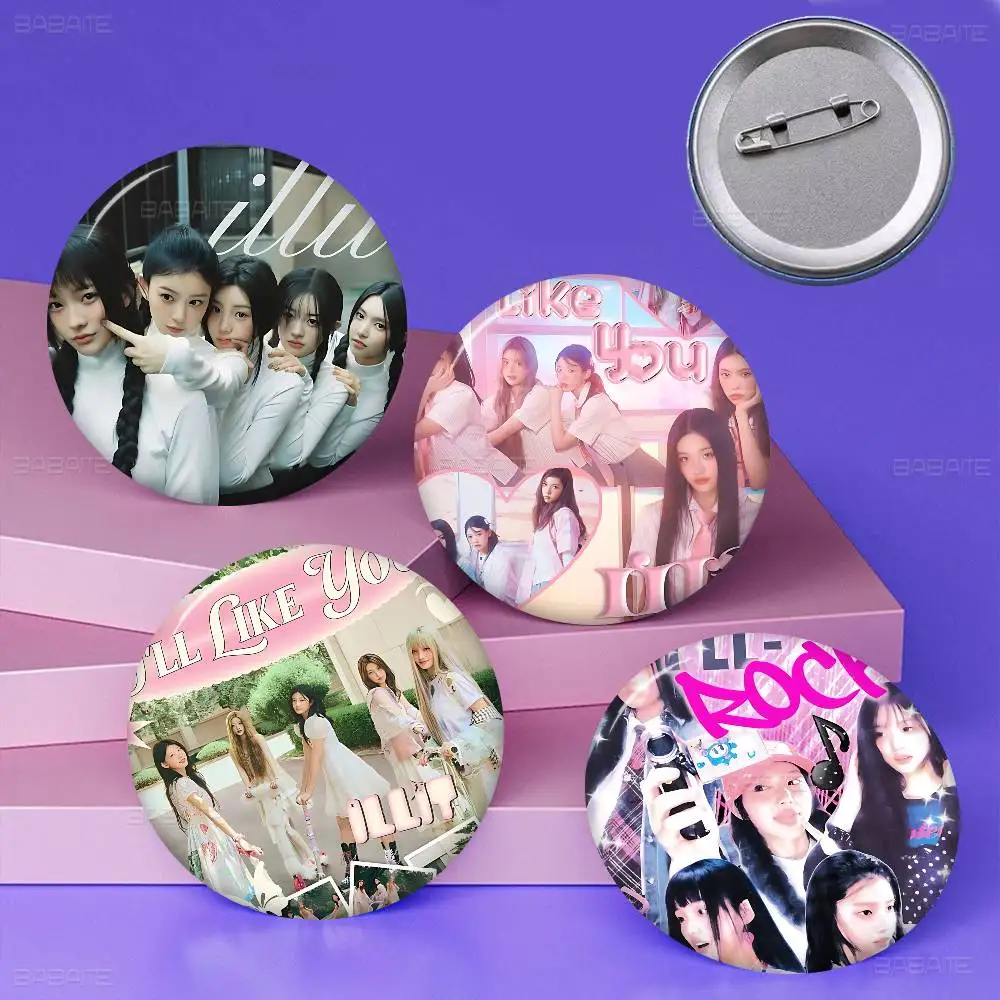 Popular K-pop Group I-Illit Anime Brooches Cute Cartoon Badge Jacket Jeans Lapel Pin Gift