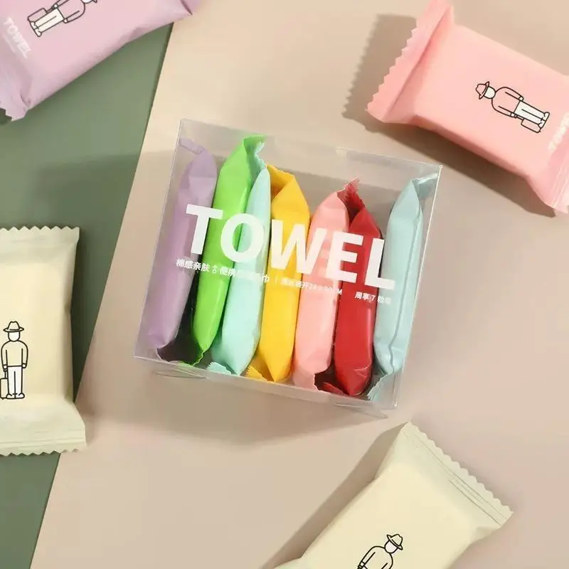 7 Or 14/Set Thick One-time Compressed Towel Washcloth Portable Face Towel For Travel Independent Packing Bath Towel Clean Face