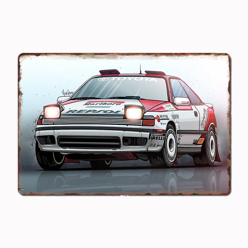 

Celica ST165 GT Four WRC Rest Sports Cars Metal Poster Sign Club Custom Indoor Wall Tin Sign Room Decor Home Decor