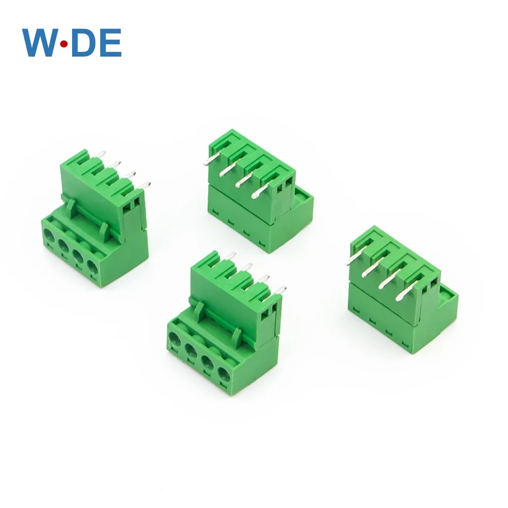 

10Sets 2EDGK 5.08mm 4 Pins PlUG-IN Terminal Blocks Straight Needle Right Angle Screw Type PCB Connector Plug Pin Header Socket