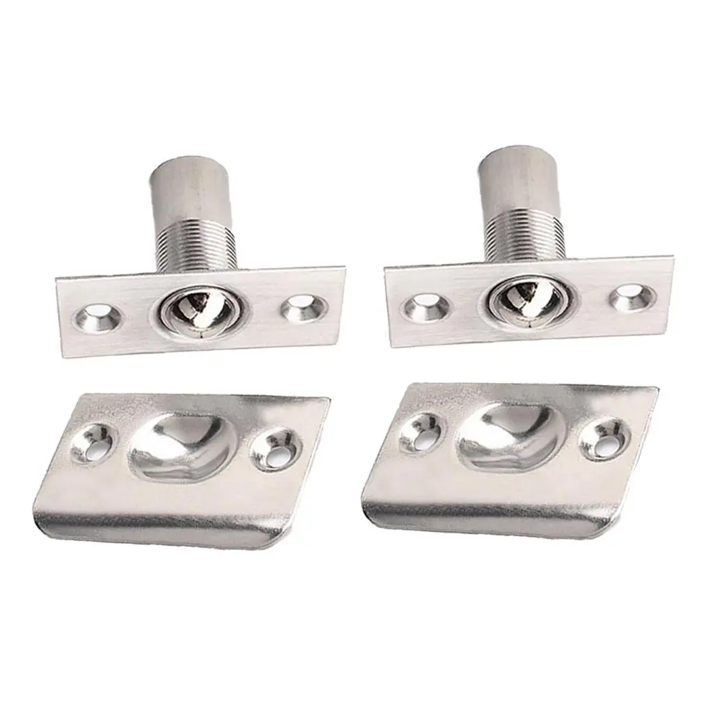 Door Latch Lock Stainless Steel Adjustable Roller Ball Privacy Catch for Bathroom Cabinet Gate Room Installation