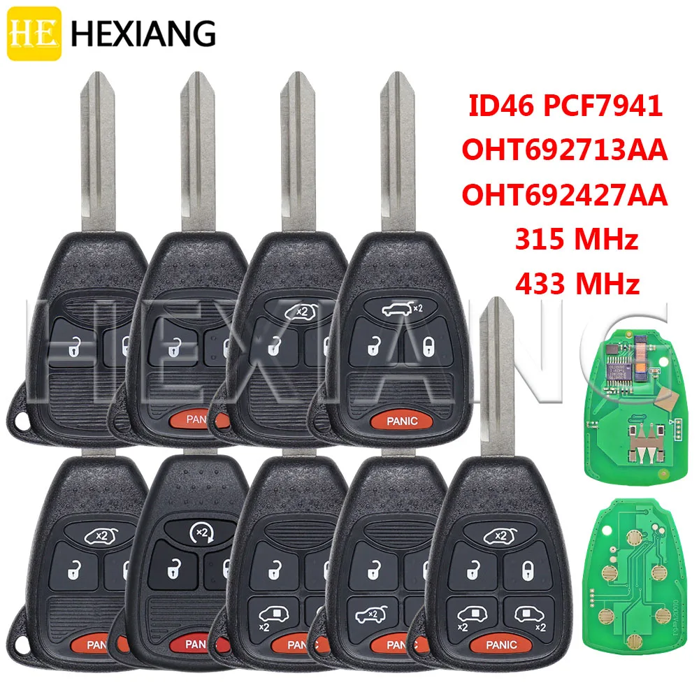 

HE M3N5WY72XX OHT692713AA 315/433MHz ID46 PCF7941 Car Remote Key For Jeep Wrangler Patriot Dodge 300 Sebring Commander Chrysler
