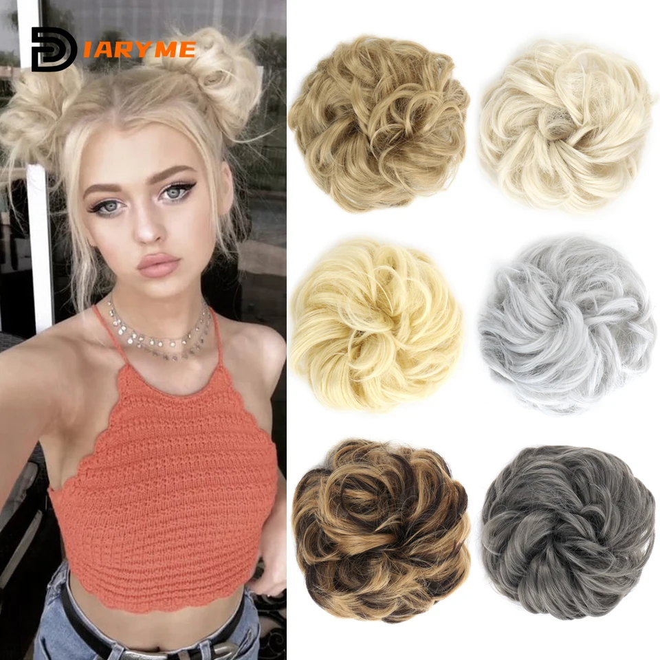 Synthetic Chignon Extension Messy Curly Chignon Hairpiece Hair Extensions Elastic Hair Rope Rubber Band Hair Accessories For Wom