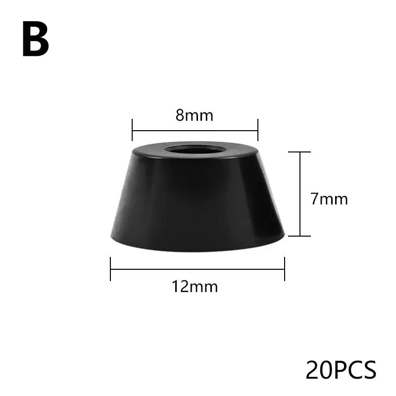 Pés redondos de borracha antiderrapante pára-choques, mesa e cadeira pés tampa, aumentar a almofada de móveis, madeira piso protetor, pés eletrônicos, 20pcs