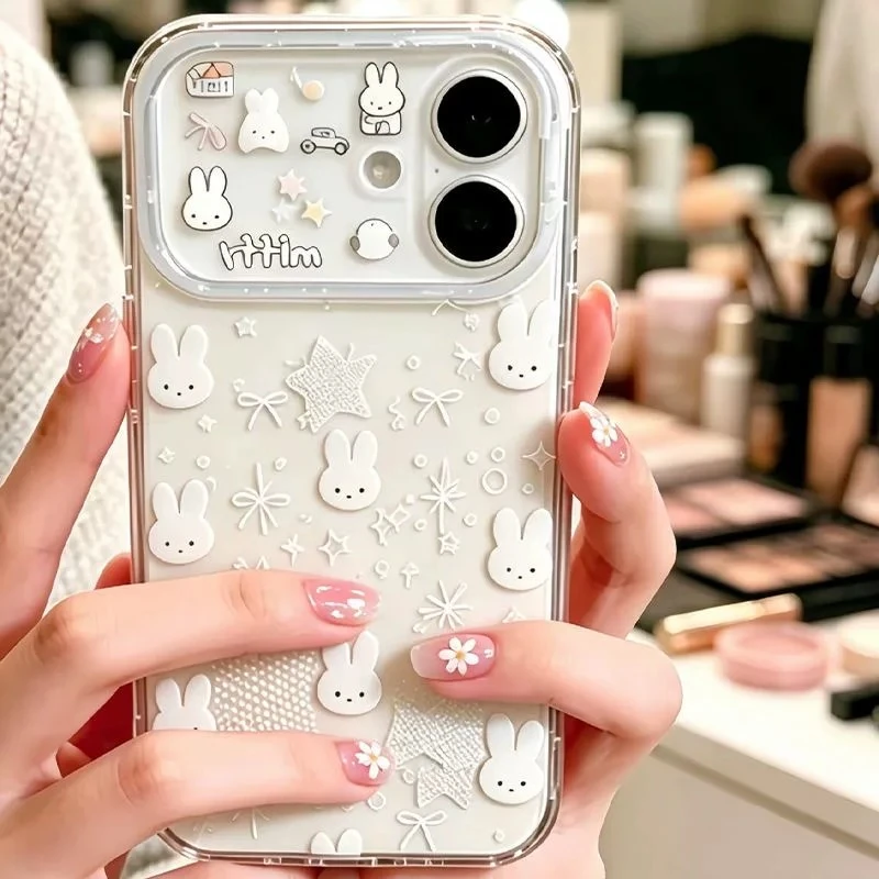 Miffy Kawaii Anime Stars Mobile Phone Case for IPhone17promax Hot Style All Inclusive Girls Cute Anti-fall Protect Ins Style