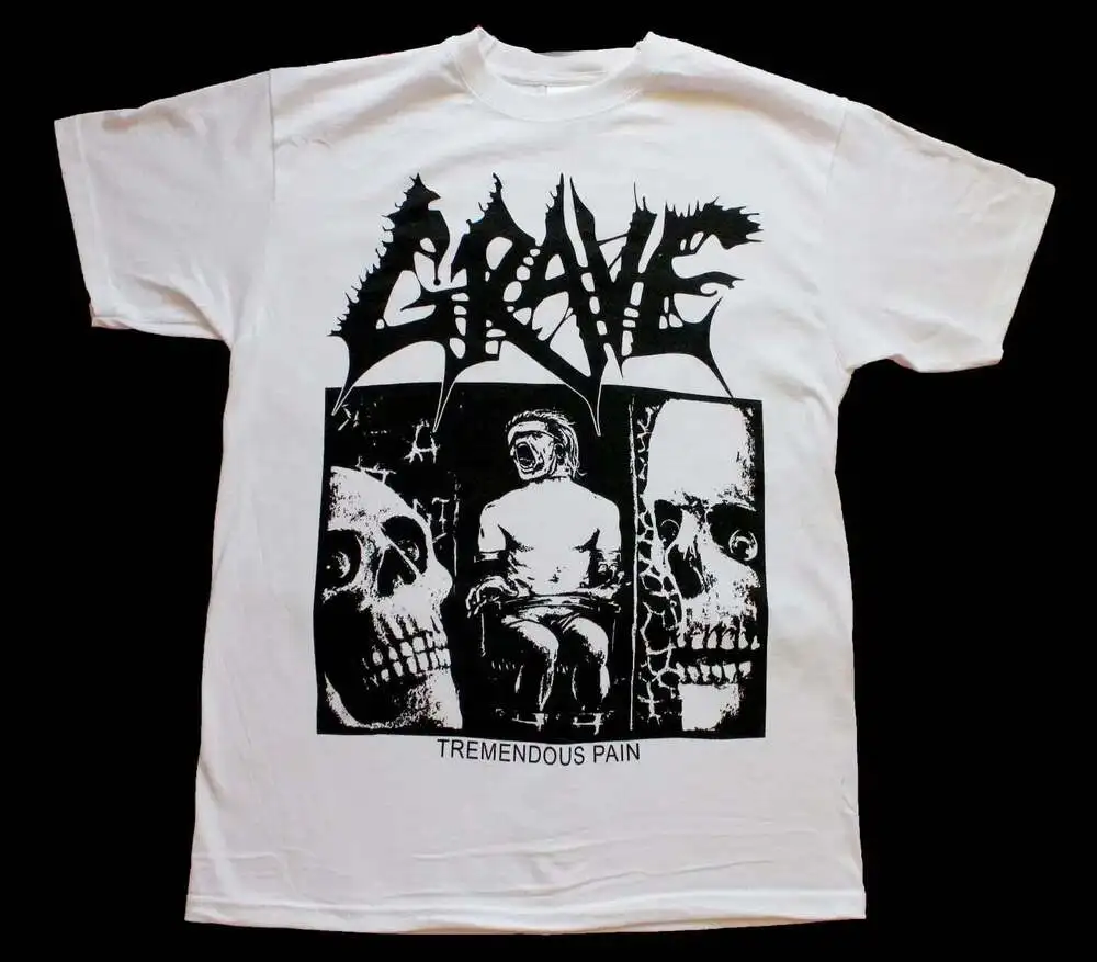 

GRAVE TREMENDOUS PAIN Cotton White Full Size Unisex Shirt