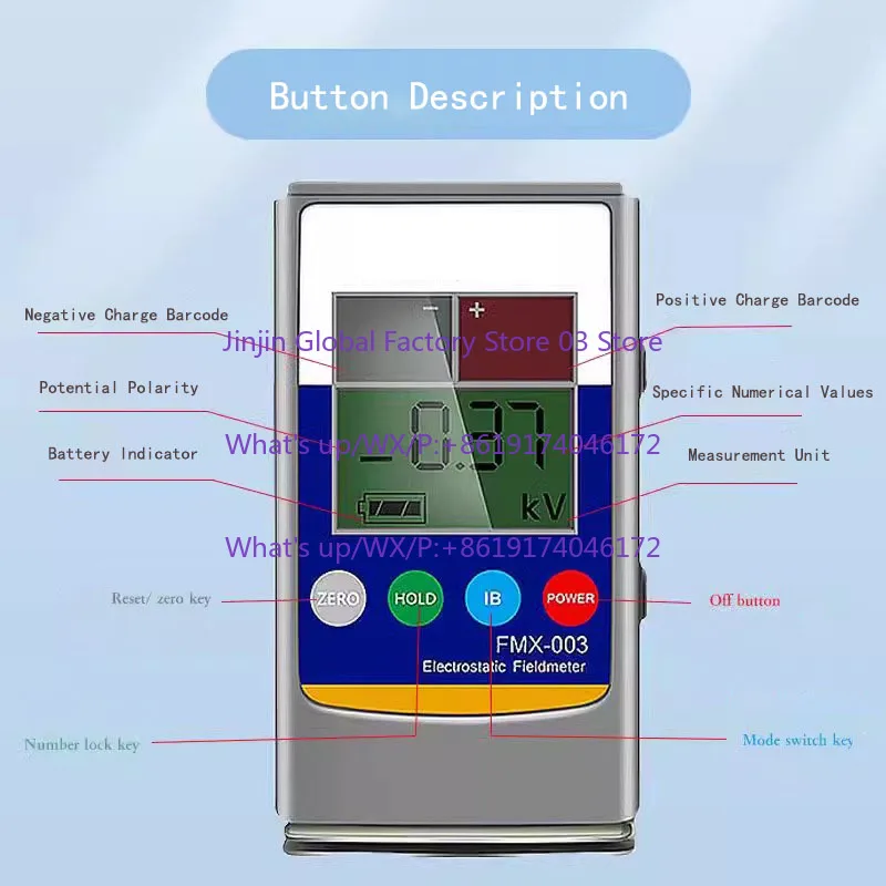 1PCS FMX-003 For SIMCO 1PC New Handheld LCD Electrostatic Field Meter GT-4 FMX-004 Static Tester