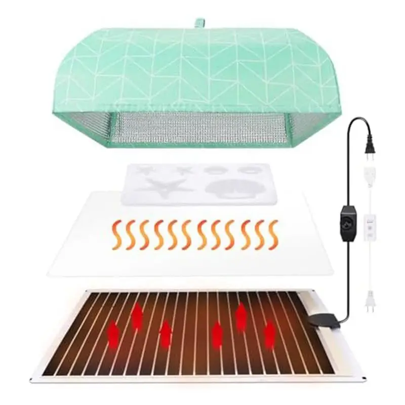 AEE4-Resin Heating Pad, Resin Mold Heating Pad Kit, Silicone Pad Mold With Timer Cover, Suitable For Beginners US Plug