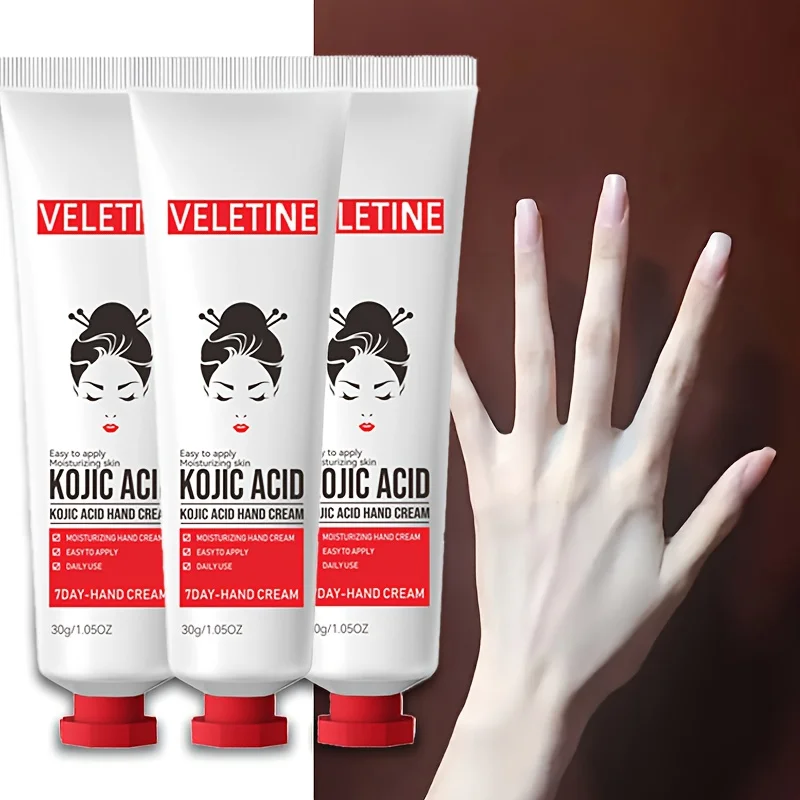 3‑Pack Velvetine Kojic Acid Hand Cream, Moisturizing & Whitening Hydrating Hand Cream, Fast‑Absorbing, Non‑Greasy Hand Skin Care