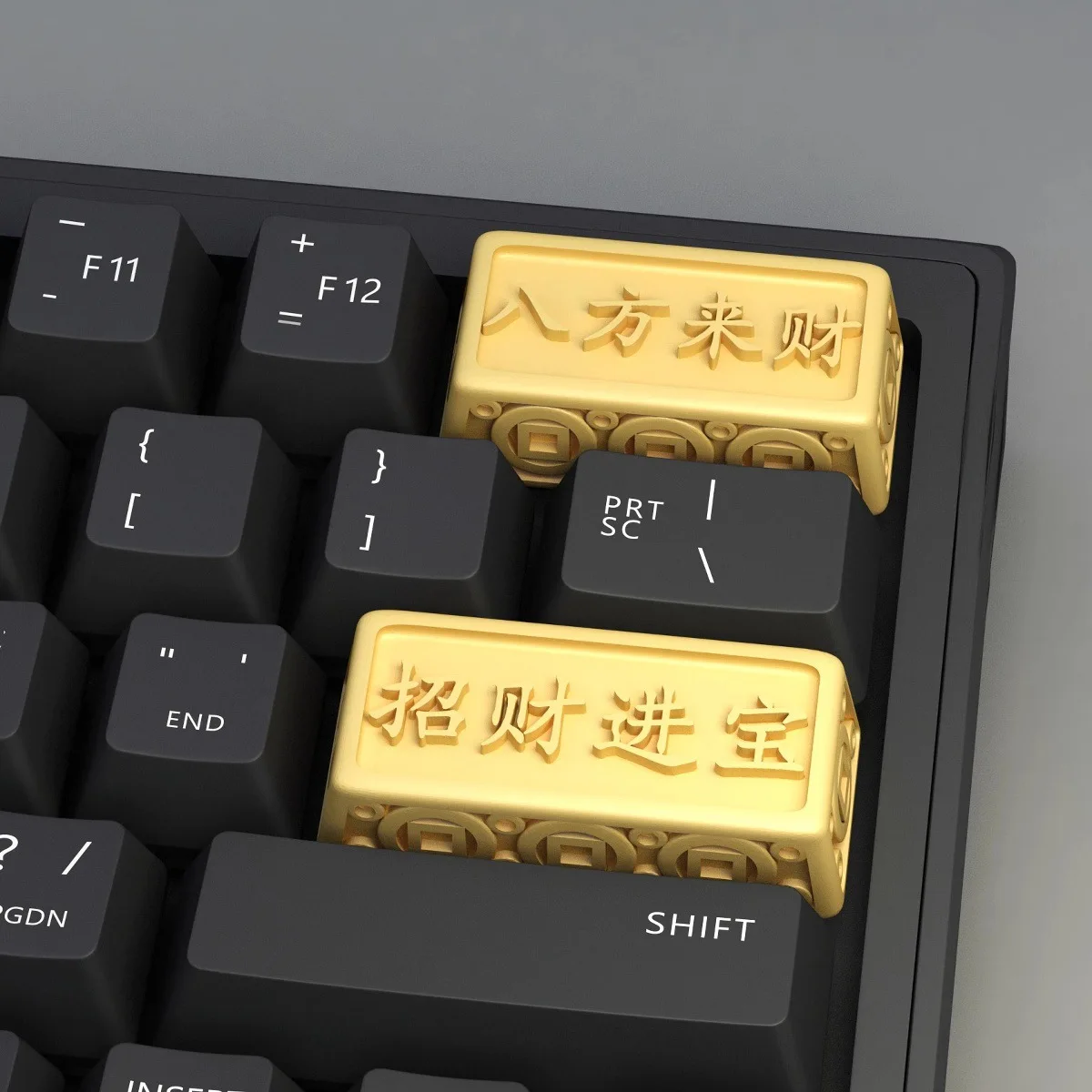 

Колпачок для клавиши Lucky Treasure Keycap из смолы Bafanglai для механической клавиатуры, персонализированный колпачок для клавиши Enter и Delete, золотой