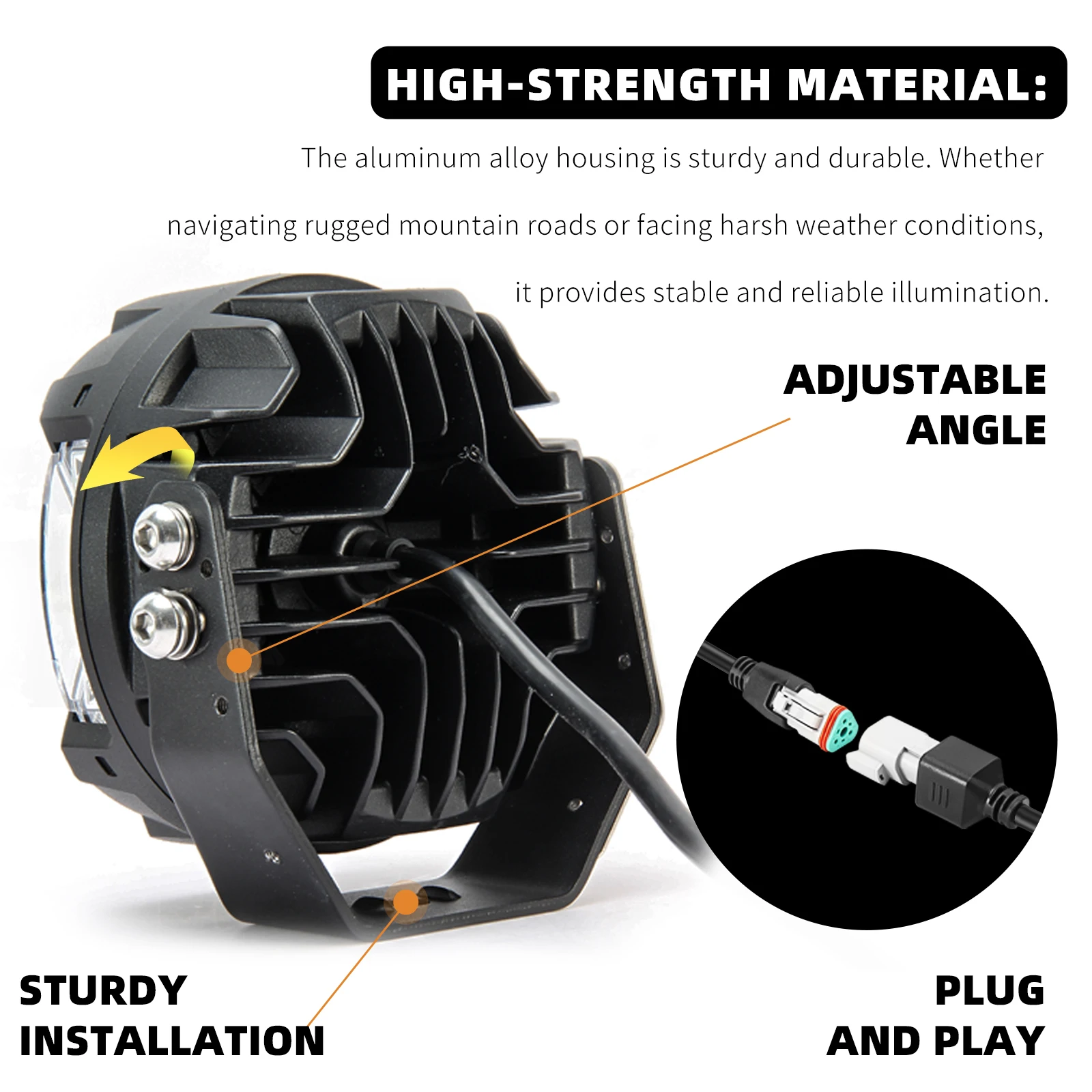 공장 새로운 디자인 IP68 SUV UTV Offroad 보조 트럭 램프 자동차 헤드 라이트 스포트 라이트 Led 작업 운전 안개등