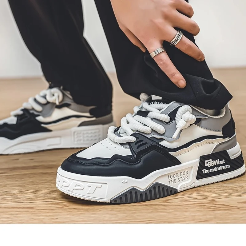 Men's Trendy Skate Shoes Comfy Non Slip Casual Lace Up Sneakers For Male's Outdoor Activities running walking fashion footwear