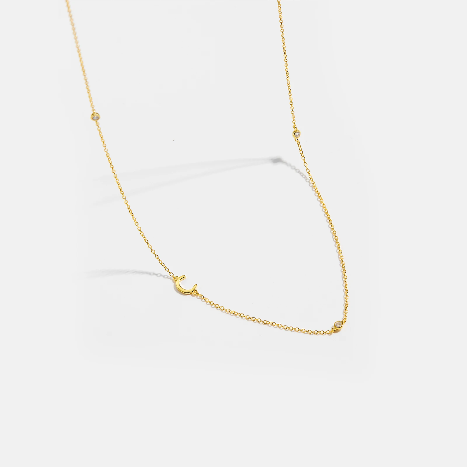 ANDYWEN 925 Sterling Silver Gold Letter Plain Pendant Choker Charm Initial A M Necklace 26 Letter Women Fine Jewelry Alphabet