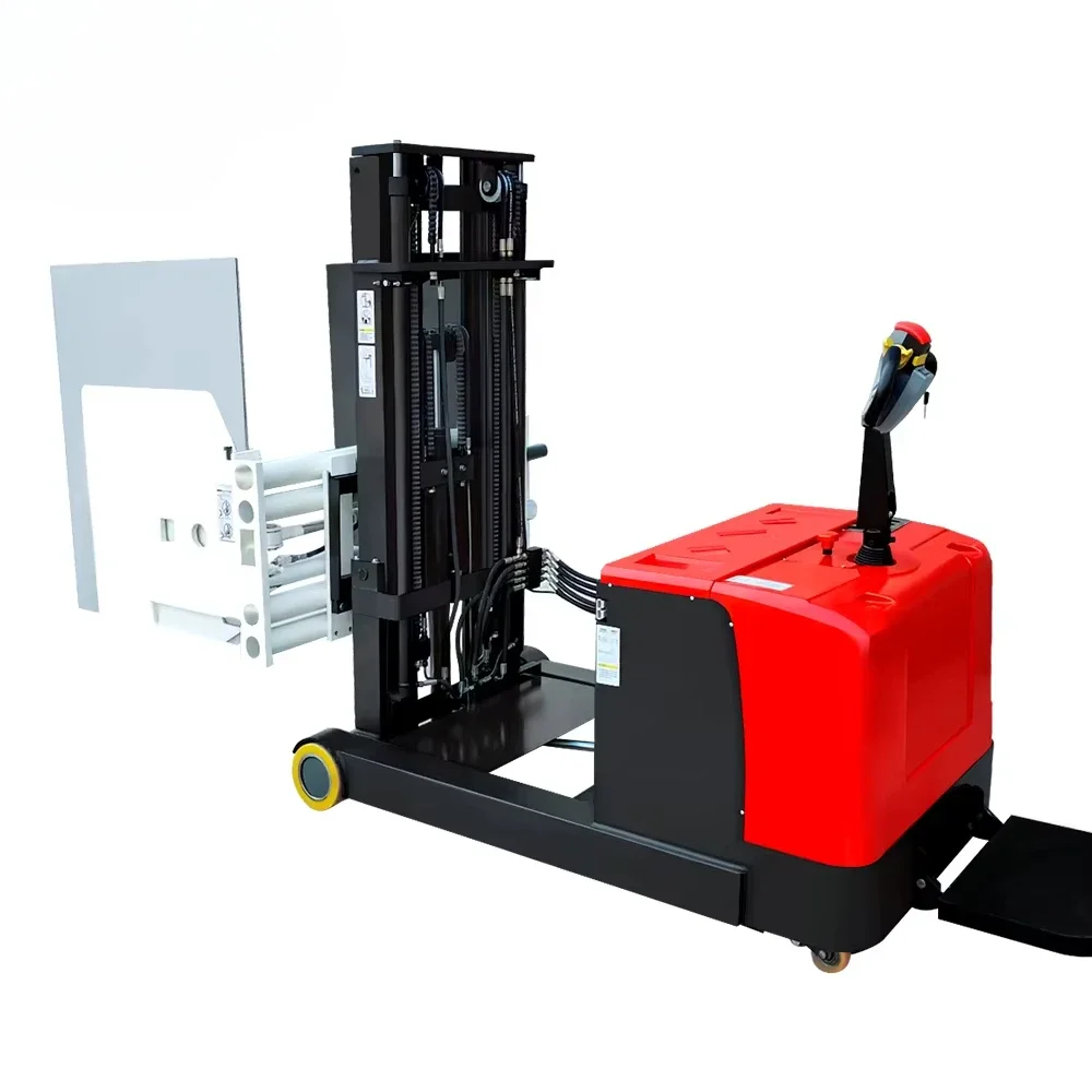 Electric stacker forklift with paper roll clamp standard height 1600mm  forklift with rotating clamp