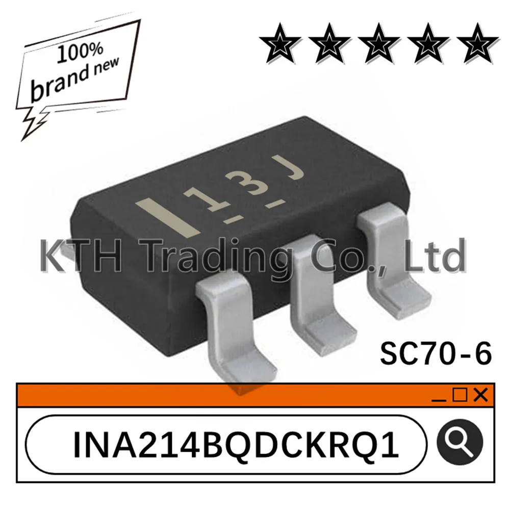 10Pcs/Lot Orginal New INA214BQDCKRQ1 INA214-Q1 AEC-Q100 13J SC70-6 Current sensing amplifier chip Electronic components integrat