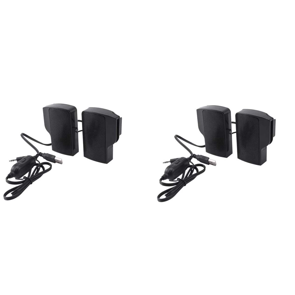 2X Clip on USB Speaker for Notebook Laptop PC Desktop Tablet Wired Stereo Speaker Line Controller Soundbar