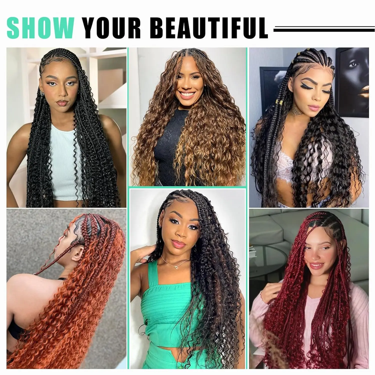 100% حزم شعر تجديل الإنسان لا لحمة موجة عميقة السائبة الشعر البشري لتضفير وصلات شعر بوهو الضفائر Knotless البوهيمي