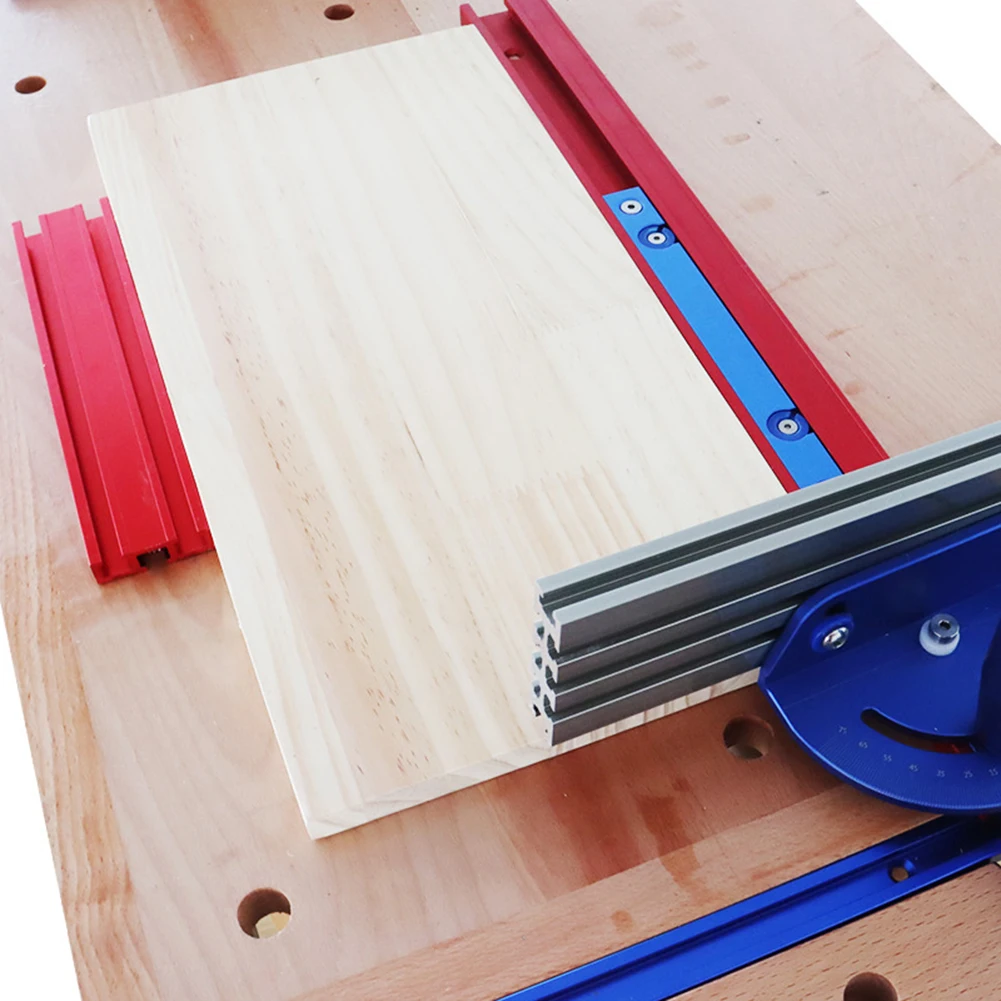 Sliding Slot Fence Woodworking Positioning Clamp Tool with Saw Table Dog Hole Fence for Stable and Accurate Wood Piece Fixing