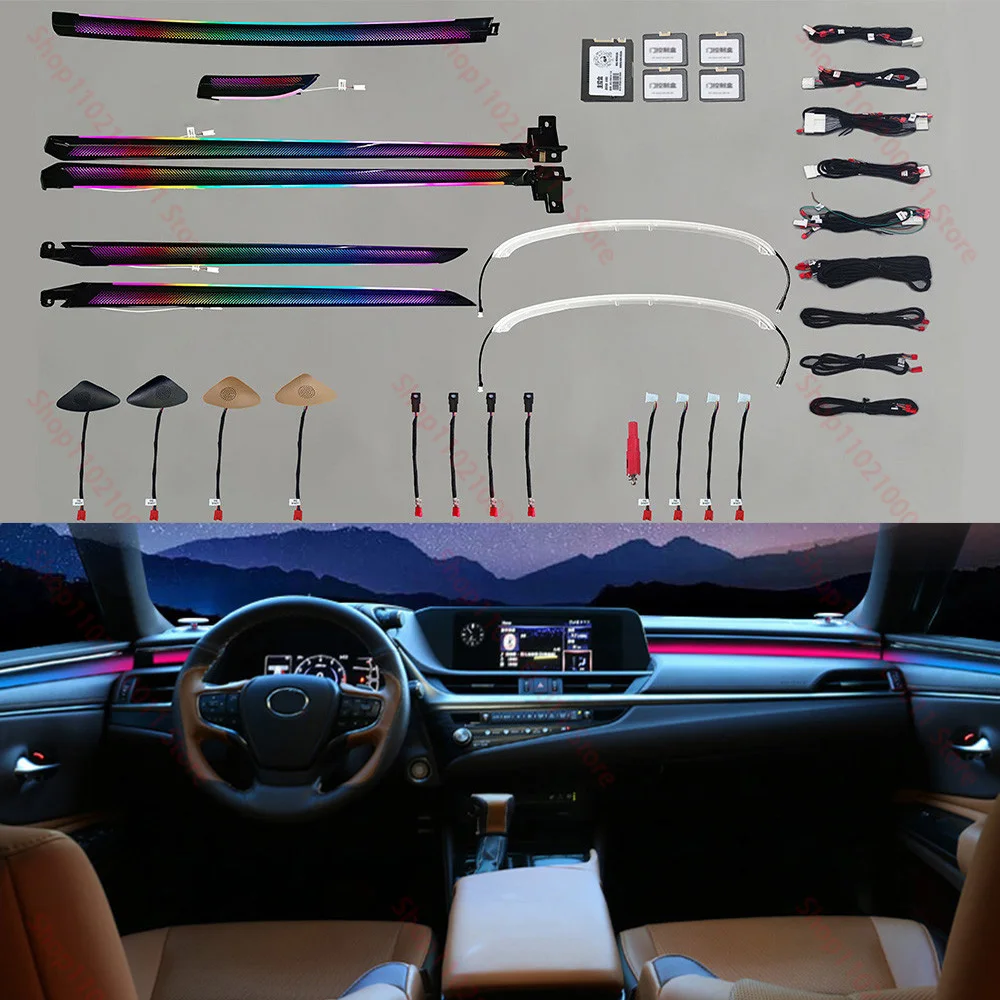 64 Colors Ambient Light For Lexus ES 2018-2022 ES200/ES260/ES300h Footlight LED Atmosphere Lamp Door Dashboard Panel Decorative