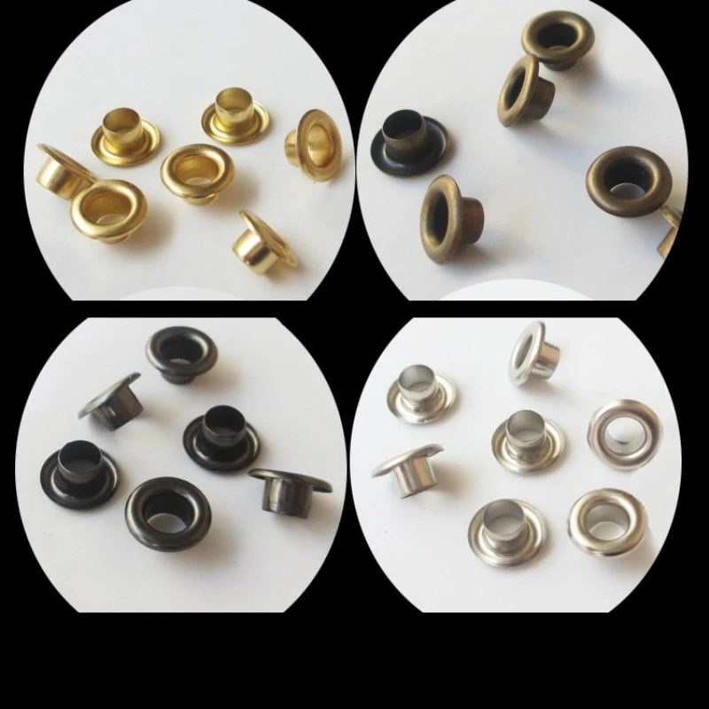 100 Set Metal Eyelets Grommet With Washer Ring Iron Eyelet With Washer For Leathercraft Shoes Bag Clothing Tool Accessories