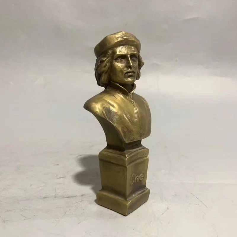 Antique Brass Great Leader South America Che Guevara Statue Bronze Hollow Figurines Vintage Desktop Ornaments Decorations Crafts