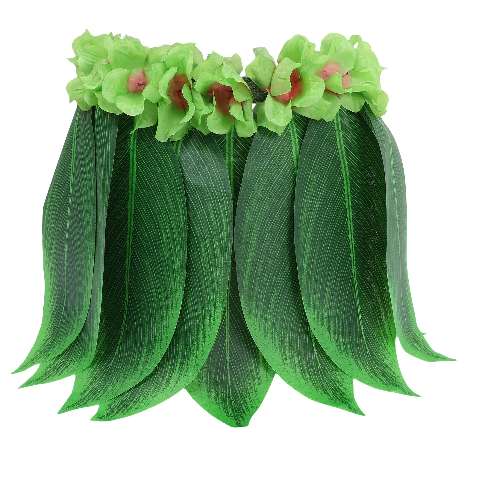 

Green Flower Hawaii Leaf Skirt Adjustable Elastic Waist Luau Party Tropical Hula Skirt Hawaii Party Costume Photo Props