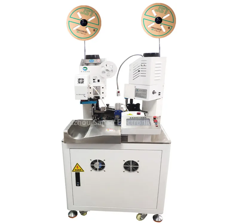 Fully-automatic Double Ends Two Moulds Crimping Machine Terminal Wire Cutting Stripping Crimping Machine