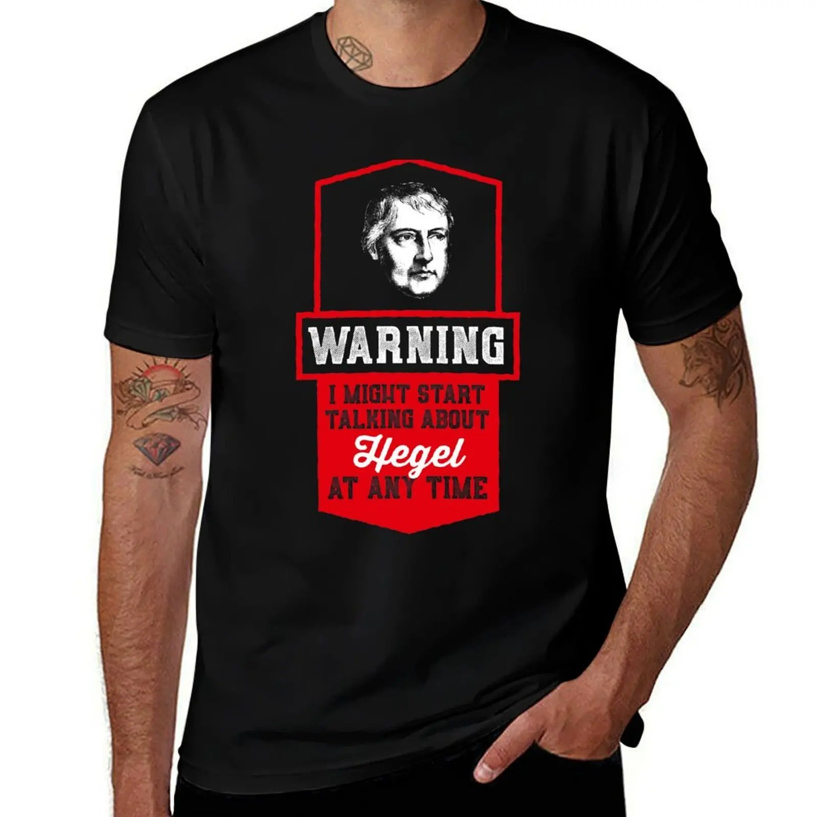 Warning i might start talking about Hegel- Philosophy Gift T-Shirt Regular Fit Plain Tee Shirt T-Shirt